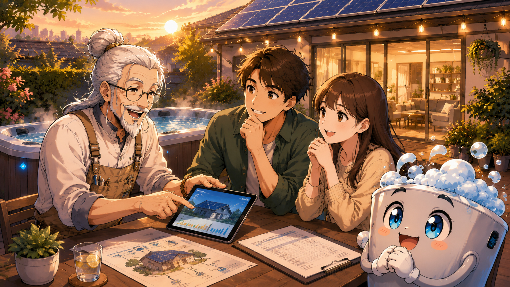 ABC Solar consultation for solar hot tub and battery planning