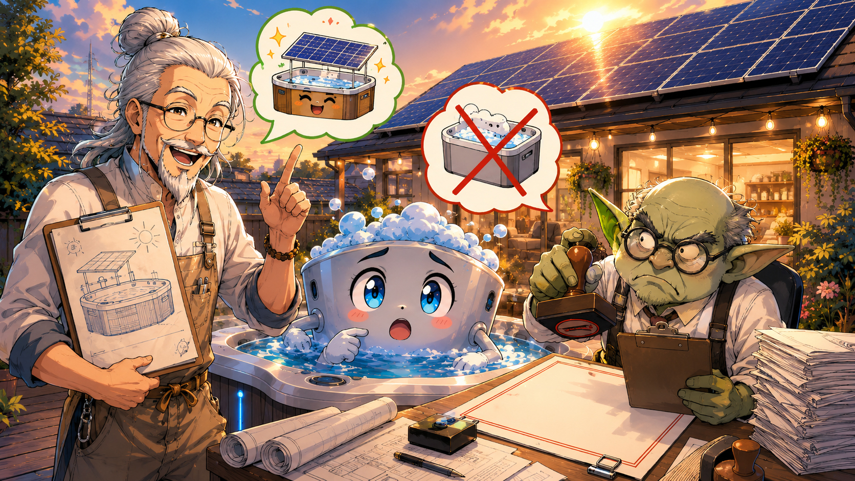 Permit Goblin reminding homeowners that Solar-Hot-Tub.com is not a permit